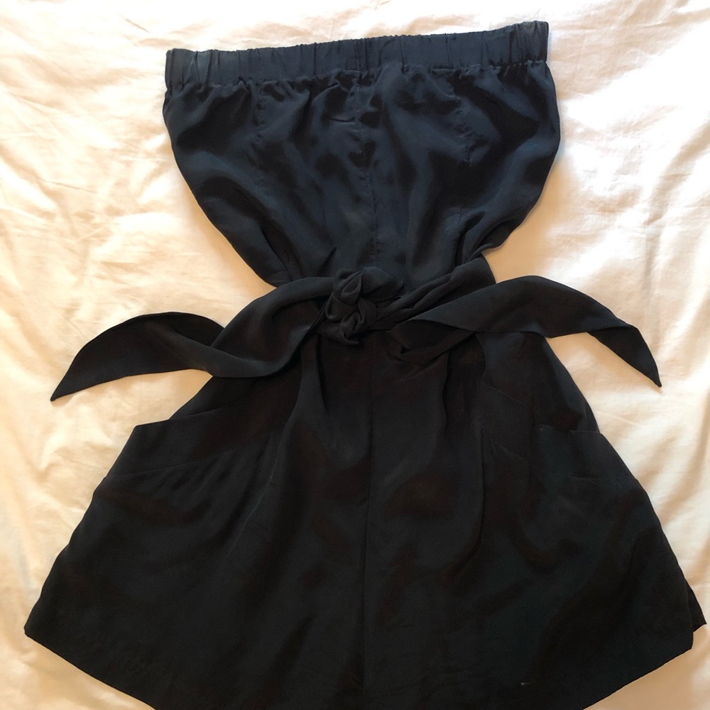 Amanda Uprichard Black Silk Romper